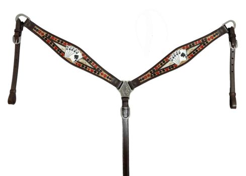 Showman  'Royal Flush' One Ear Headstall and Breast Collar Set #3